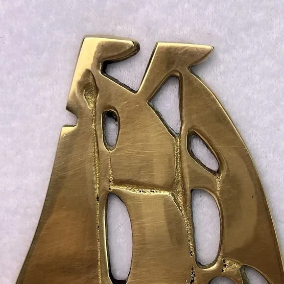 Vintage Brass Sailboat Wall Hooks Set of 2 Nautical Coastal Decor Gold - Picture 5 of 11